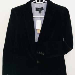 New J. Crew Black Velvet Parke Blazer, size 2